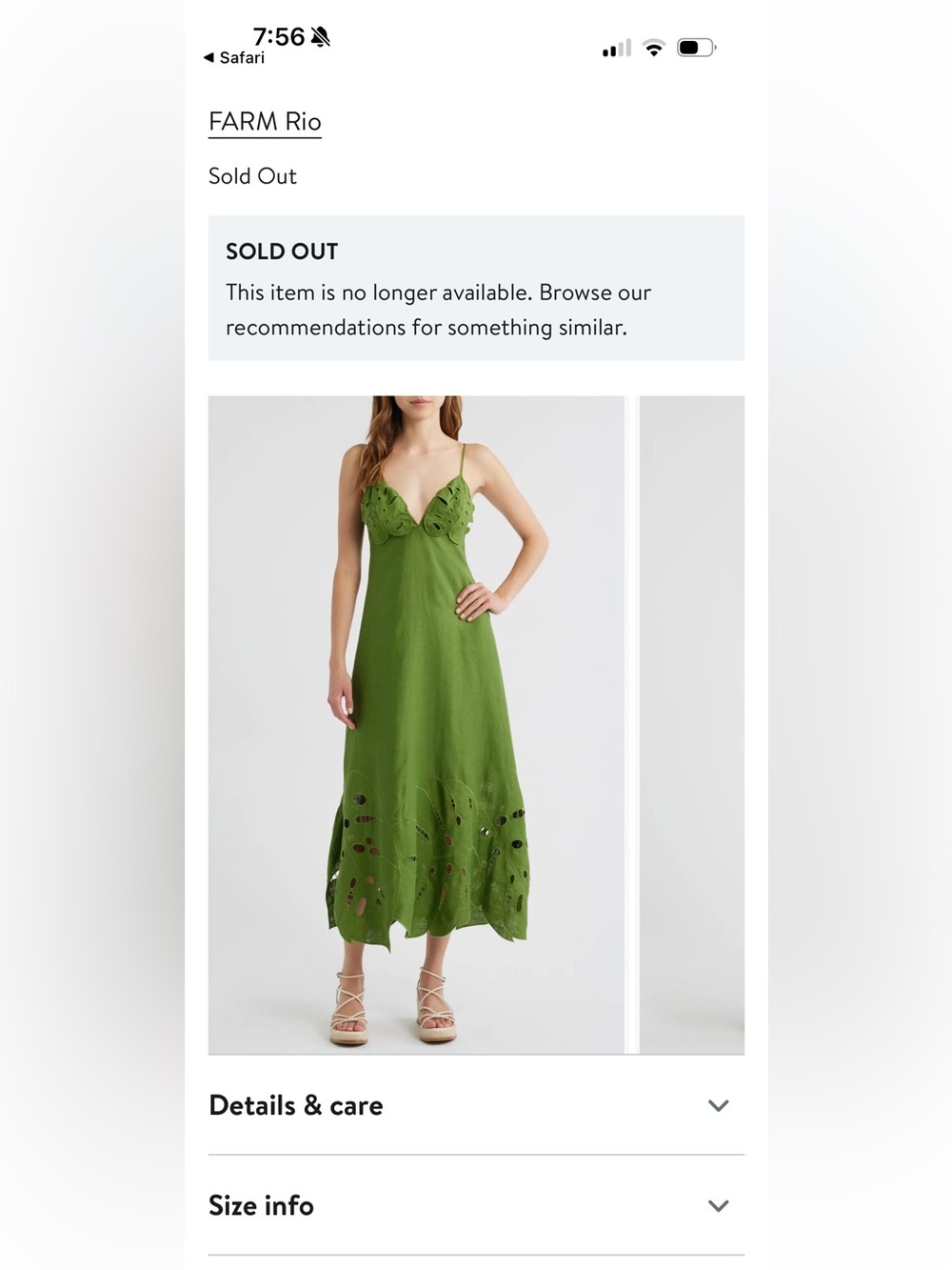 FARM Rio Monsters Linen Embroidery Midi Dress